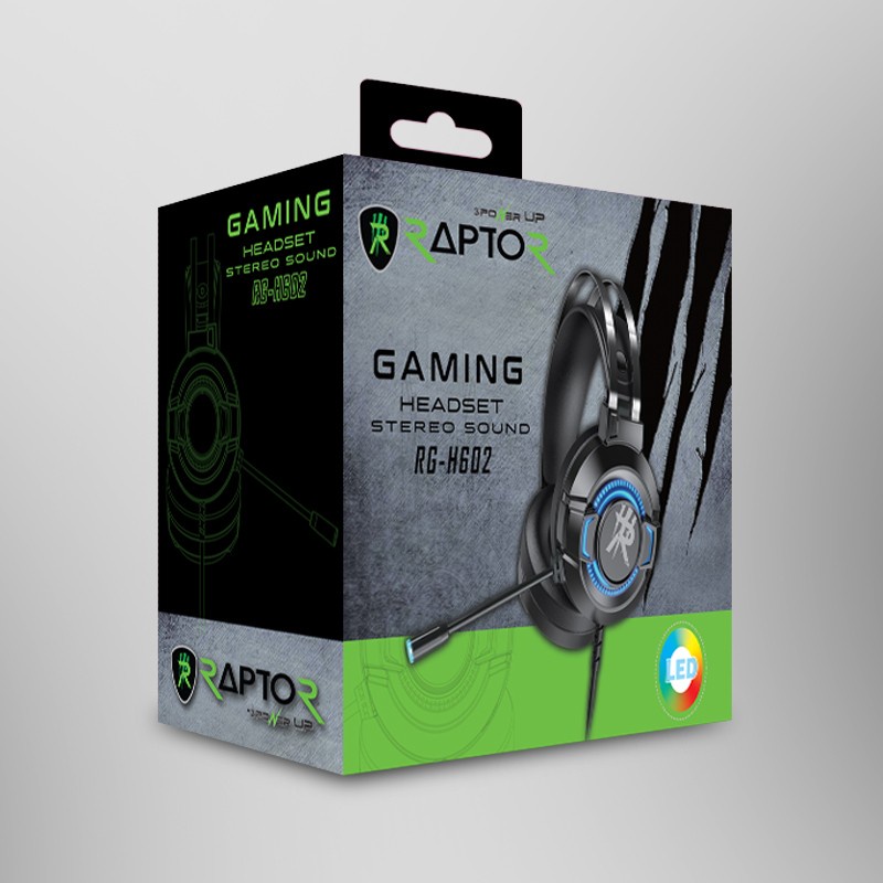 Headset Gaming Mobile RG-H602 RAPTOR Free Splitter Garansi 1 Tahun