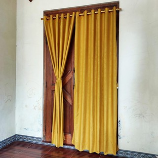 Gorden Pintu Jendela Polos Emboss Warna Gold Coklat Ukuran ...