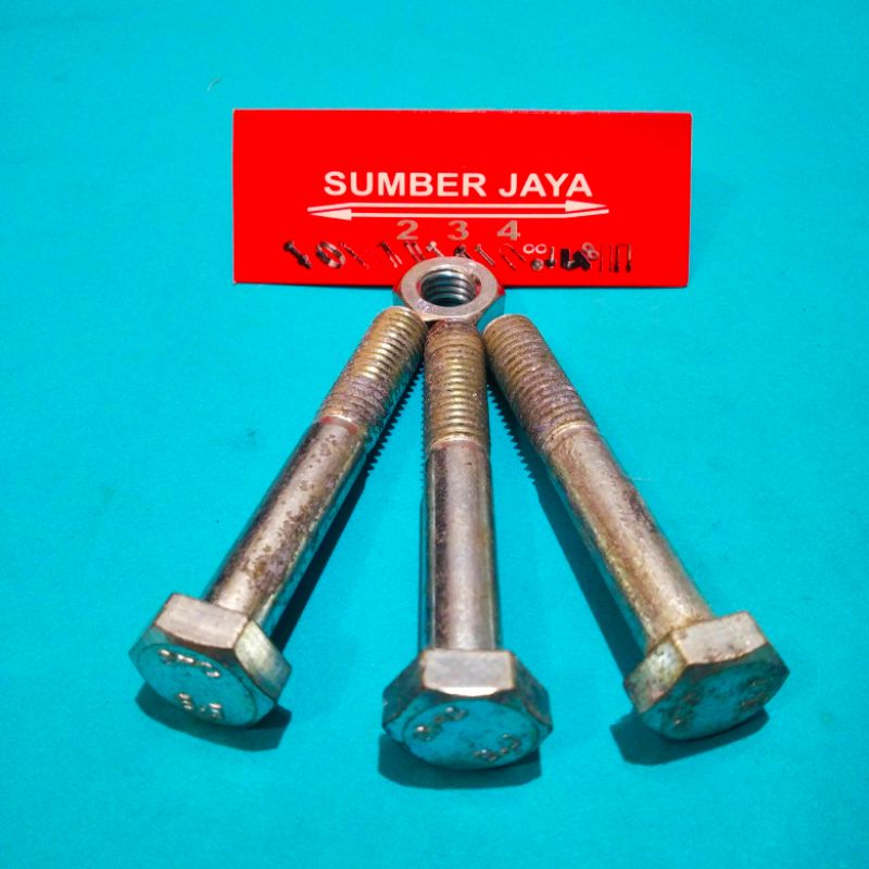 Baut Mur 10 x 65 putih / BMP 10 x 65 TERMURAH