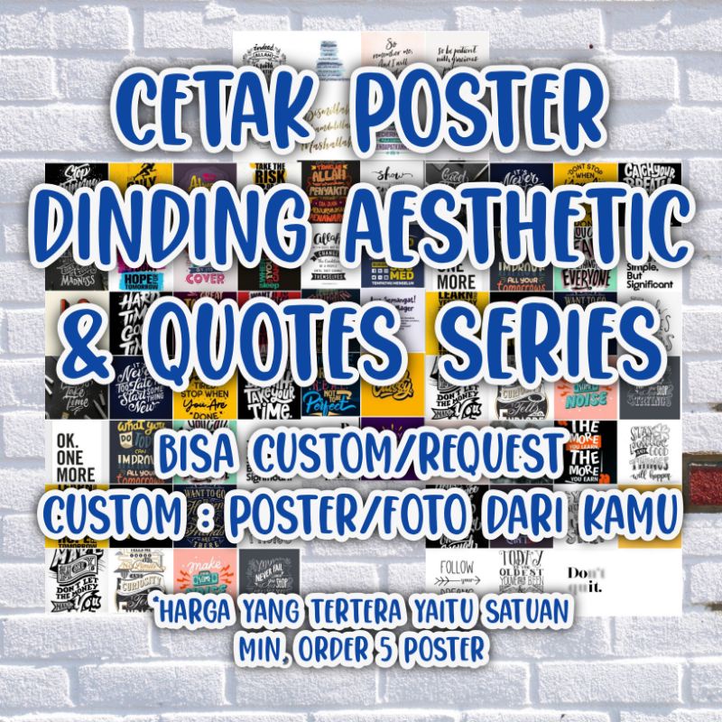 Poster aesthetic wall/Poster dinding aesthetic/Poster kata Motivasi/art wall A4 /custom poster