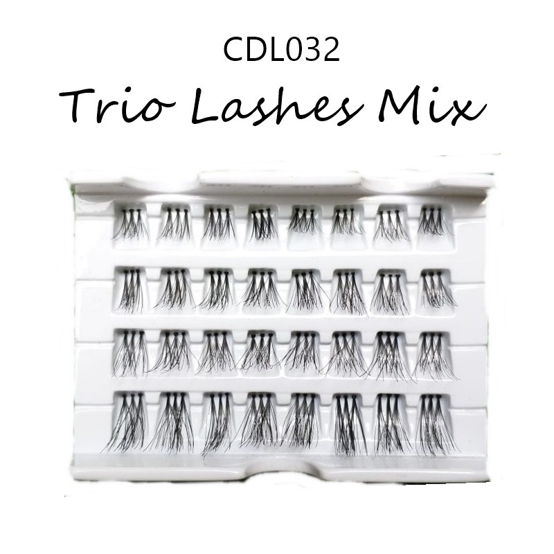 CDL032 TRIO LASHES MIX - Bulu mata Tanam Human Hair