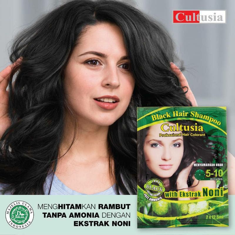 Shampo Cultusia | Cat Rambut Black / Dark Brown