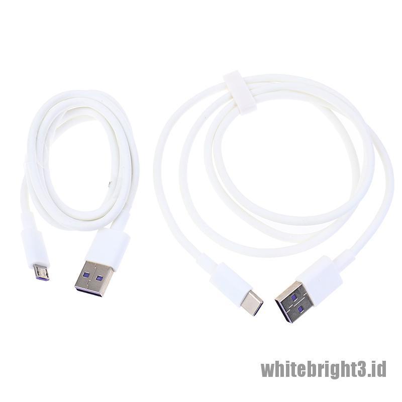 &lt; White3 &gt; Kabel Data / Charger Micro USB / Tipe-c 5A Fast Charging Untuk Android