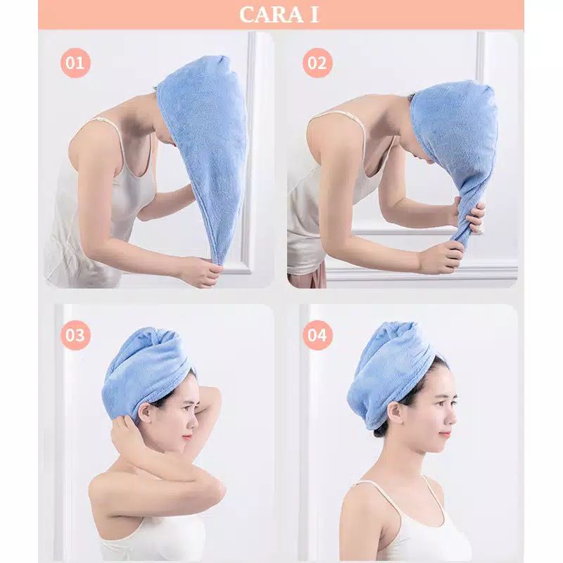 HANDUK KEPALA PENGERING RAMBUT HEADBAND IKAT LAP HANDUK KERAMAS MICROFIBER IMPORT