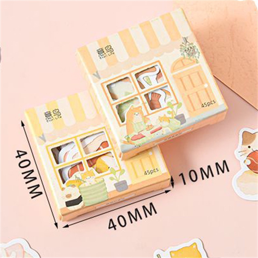 ELEGANT 45pcs/set Journal Sticker DIY Korean Stationery Diary Stickers Animals Stickers for Students Office Cute School Supplies Scrapbooking