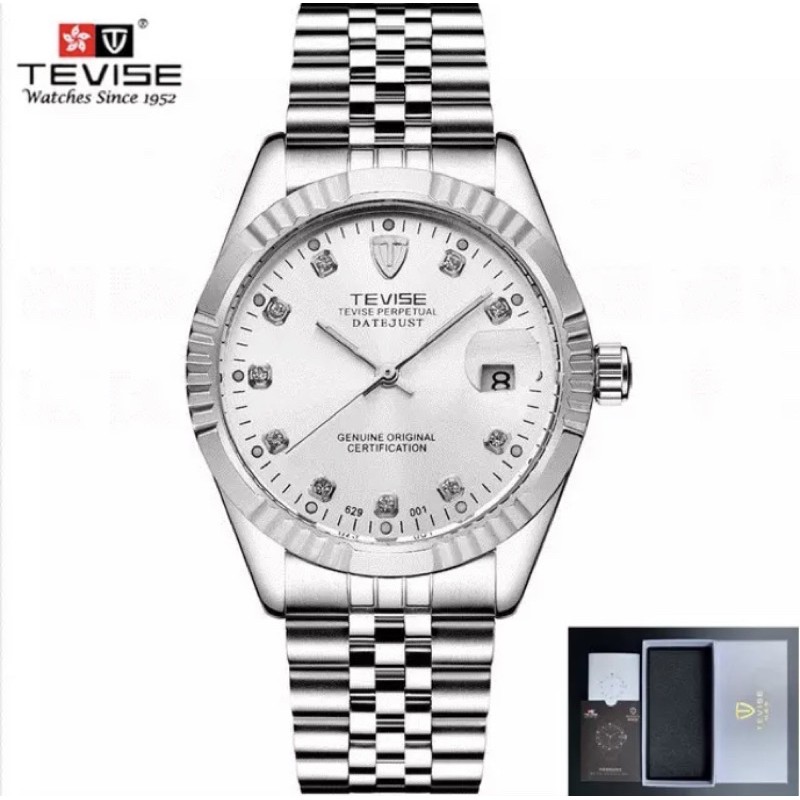 Jam Tangan Tevise Datejust Silver Strap Jubilee President Automatic Watch