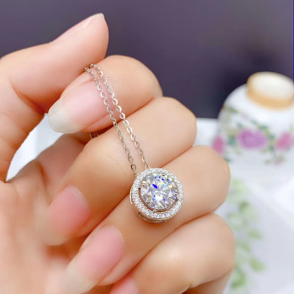 Pandora Kalung 925 Silver Cubic Zirconia Dengan Liontin Berlian Untuk Wanita