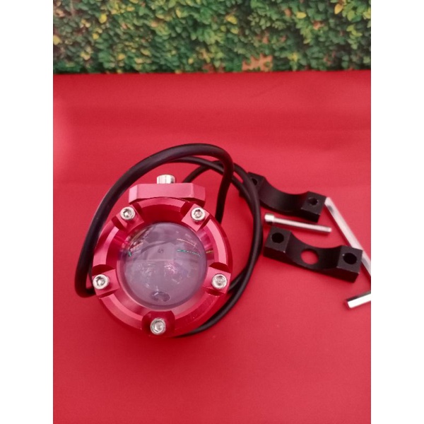LAMPU TEMBAK L9 SOROT DEVIL MERAH FLASH BAHAN CNC NMAX/PCX/KLX150/CRF