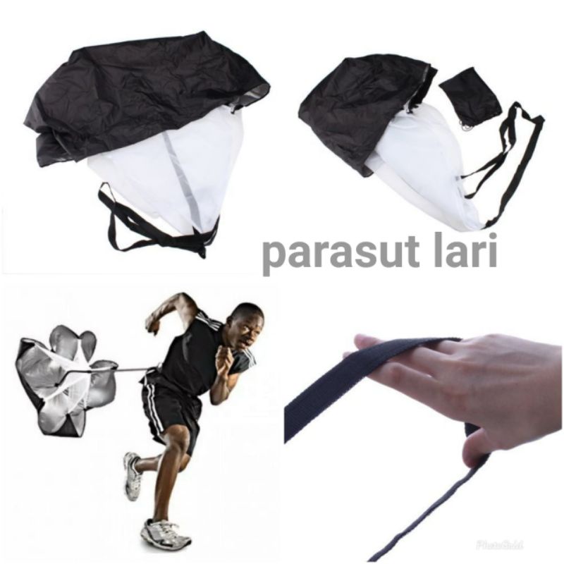 PARASUT LARI SPEED CHUTE PARASUT LATIHAN JOGGING PEMBERAT LARI