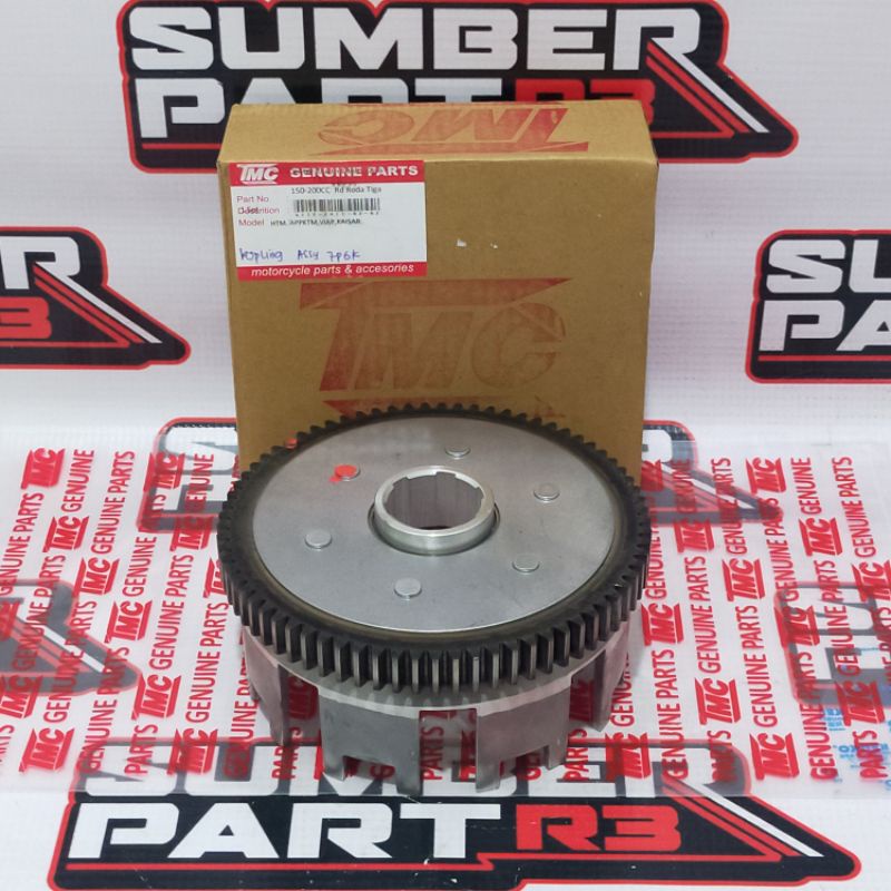 (tmc) mangkok kampas kopling isi 7 baut 6 outer clutch only - sparepart motor roda tiga - viar kaisa