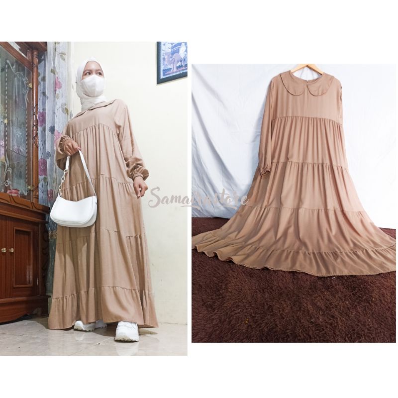 [PROMO]Midi Dress Katun Rayon Premium | Dress muslim kekinian