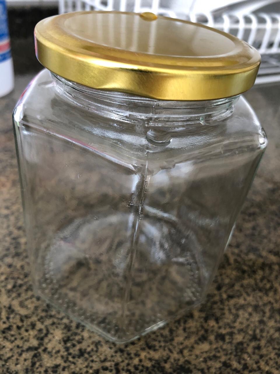 Grosir Jar Toples Hexagonal Kaca 500ml Wadah Kemasan Makanan