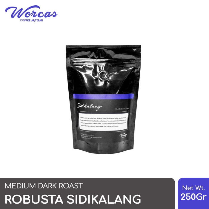 

ds011css Worcas Robusta Coffee Sidikalang 250 Gram | Medium Dark Roast - Kopi Biji Ds20X11