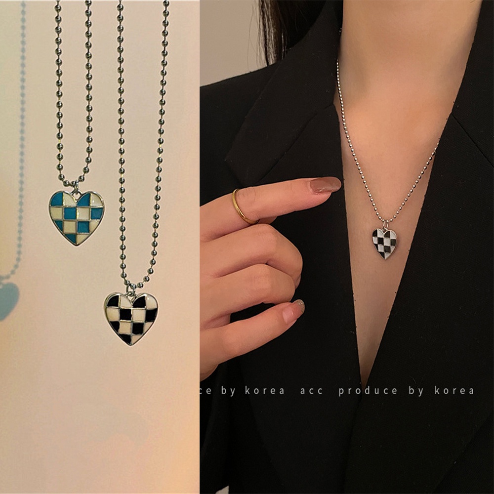 YEEZII Kalung Anting Dan Gelang Liontin Hati Warna-Warni Gaya Korea Untuk Wanita