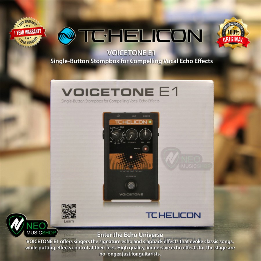 TC HELICON VOICETONE E1 Stompbox for Compelling Vocal Echo Effects