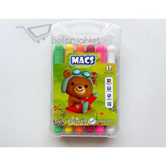 

Gel Crayon | Krayon Macs 12 Warna | Dapat Dicuci