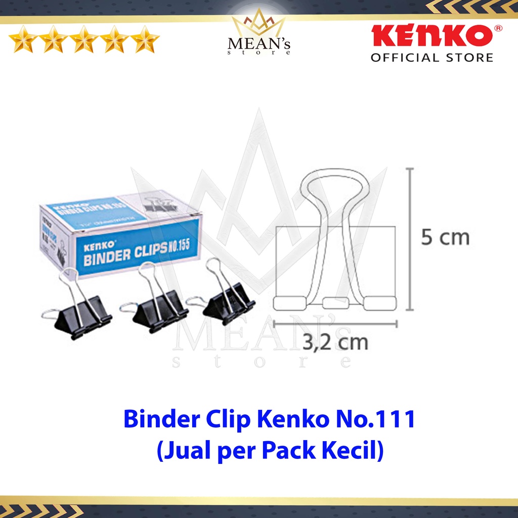 

Binder Clip Kenko No.155 / Penjepit Kertas / Clip Hitam