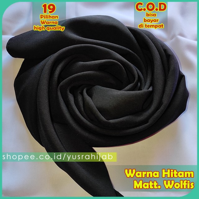 PROMO !!! Hijab Jilbab Instan Kerudung Polos Bergo Syria Basic Zaida Instant Murah Terbaru CVH-Hitam
