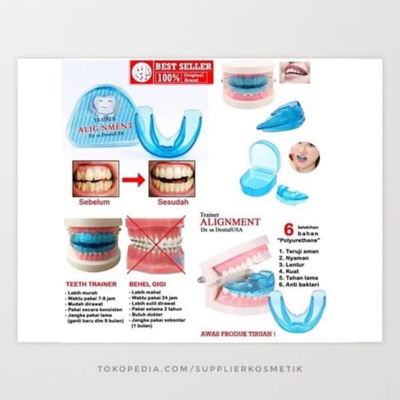 Alat Perapi Gigi Behel Merapikan Gigi Orthodontic Teeth Trainer Dewasa PREMIUM Perapih Gigi Behel Teeth Trainer Alignment Original Perapi Gigi Tonggos Gingsul  behel lepas pasang murah Perapih Gigi Original/Perapi Gigi original/Retainer Gigi/Teeth Trainer