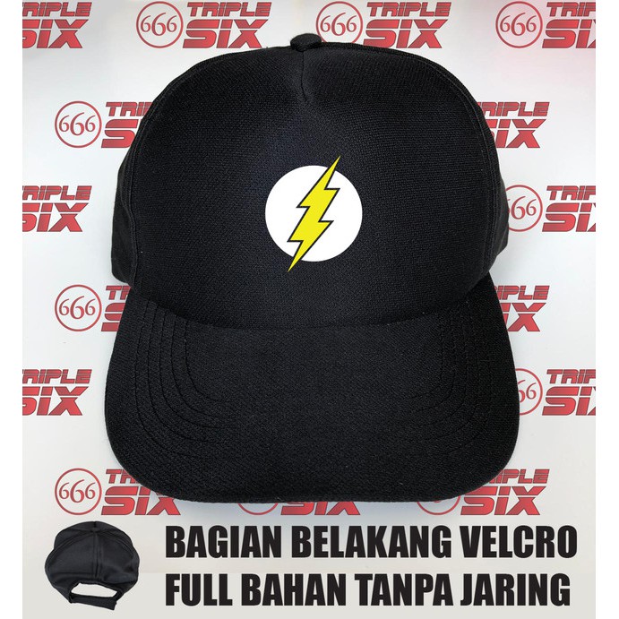 Topi Full Bahan The flash logo