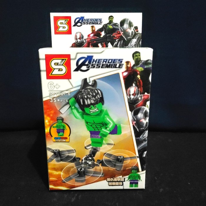 Minifigure Lego Brick SY HEROES ASSEMBLE HULK SY 12876