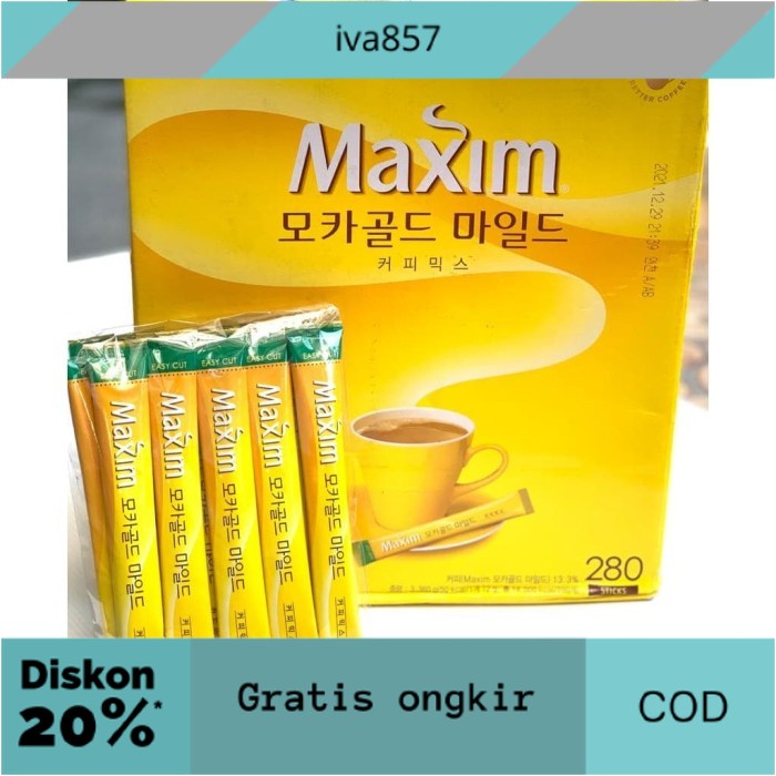 

PROMO ORI KOREA MAXIM MOCCA GOLD MILD COFFEE share pack (isi 10 pcs) GRATIS ONGKIR