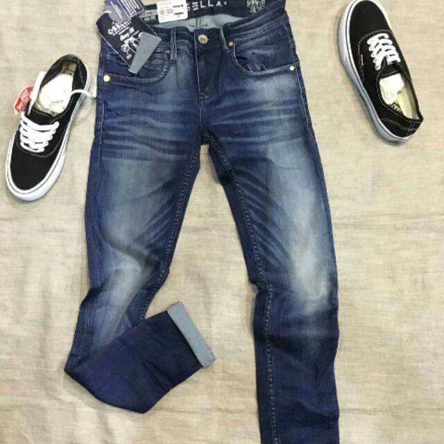 celana osella jeans pria modern slim fit original cowok termurah