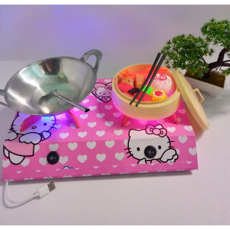 masak masakan set kompor led 2 tungku + Dimsum