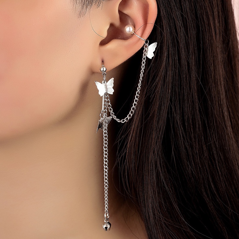 17km Anting Klip Wanita Bentuk Hati / Kupu-Kupu / Daun / Pita Hias Kristal Elegan-24