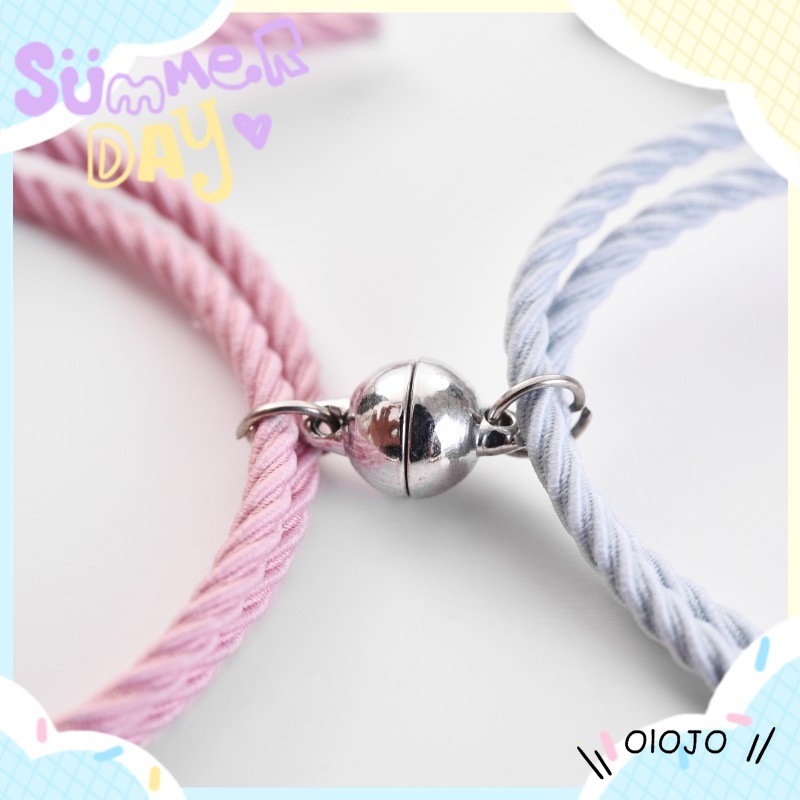 Set / 2pcs Gelang Magnet Multilayer Dapat Disesuaikan Desain satwa Untuk Pasangan - ol