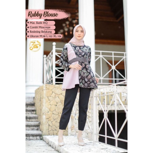 tey-17 Batik Wanita ASJ SA HRB026 Kenogo Kemeja Tosca Pendek-Model 9