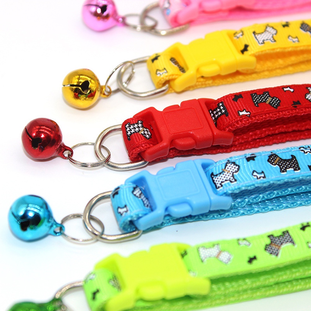 [Jianxin] Adjustable Nylon Buckle Closure Bell Collar Small Dog Cat Decorative Neck Chain