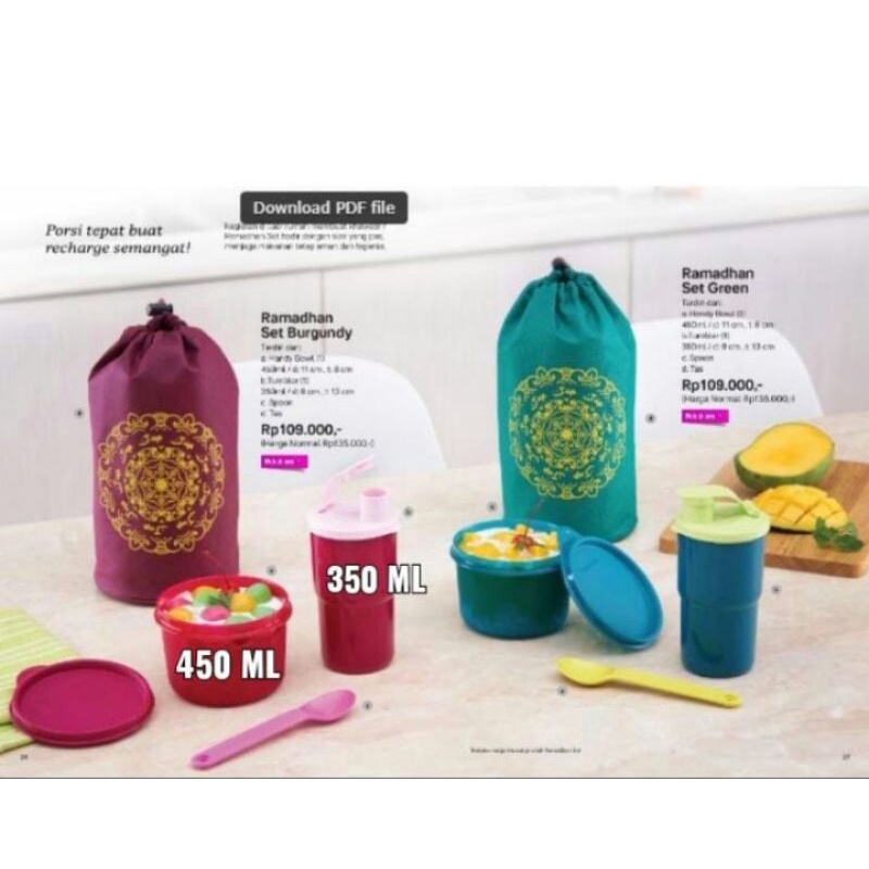 Ramadhan set tupperware / paket tempat bekal set tupperware / tempat makan set tupperware