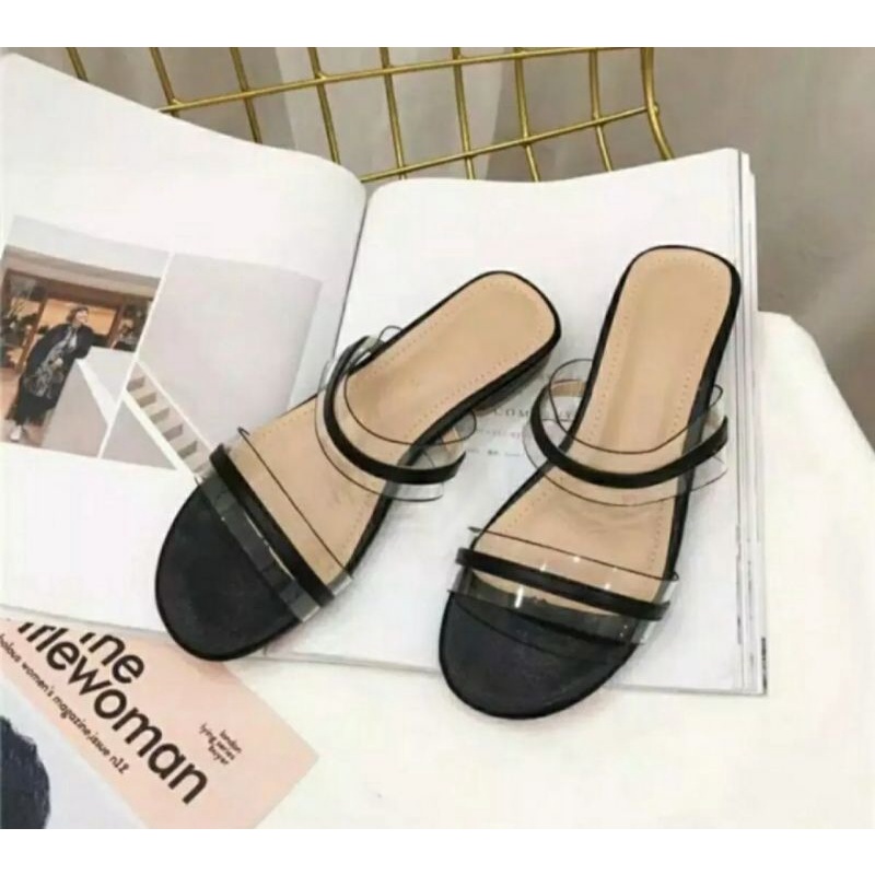 SANDAL WANITA MIKA PLAT 2,SIMPLE HAK TAHU 3 CM,SHY-0018