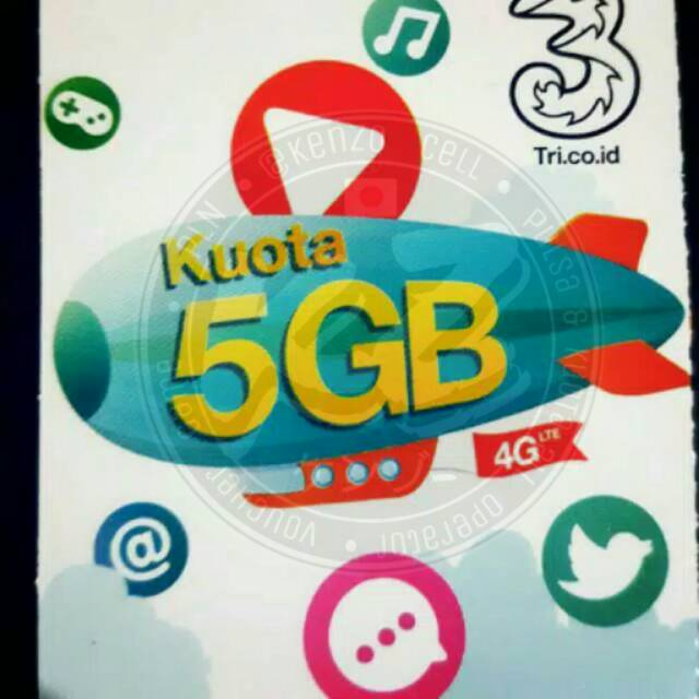 Voucher Kuota Internet Tri LTE 5GB 4G ONLY (30 hari)