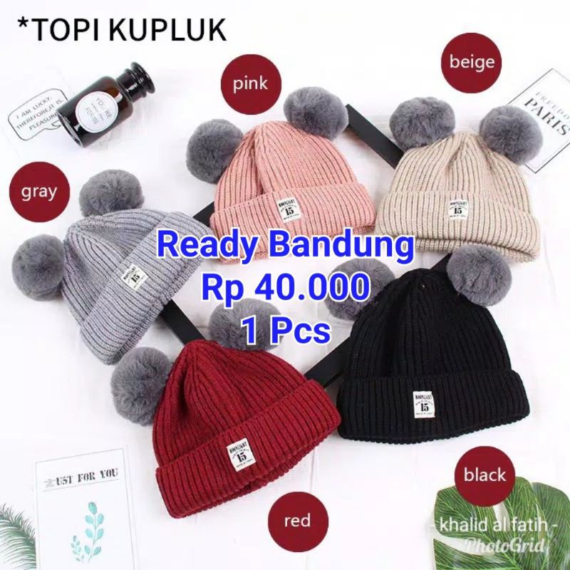 Topi Kupluk Pompom Bayi