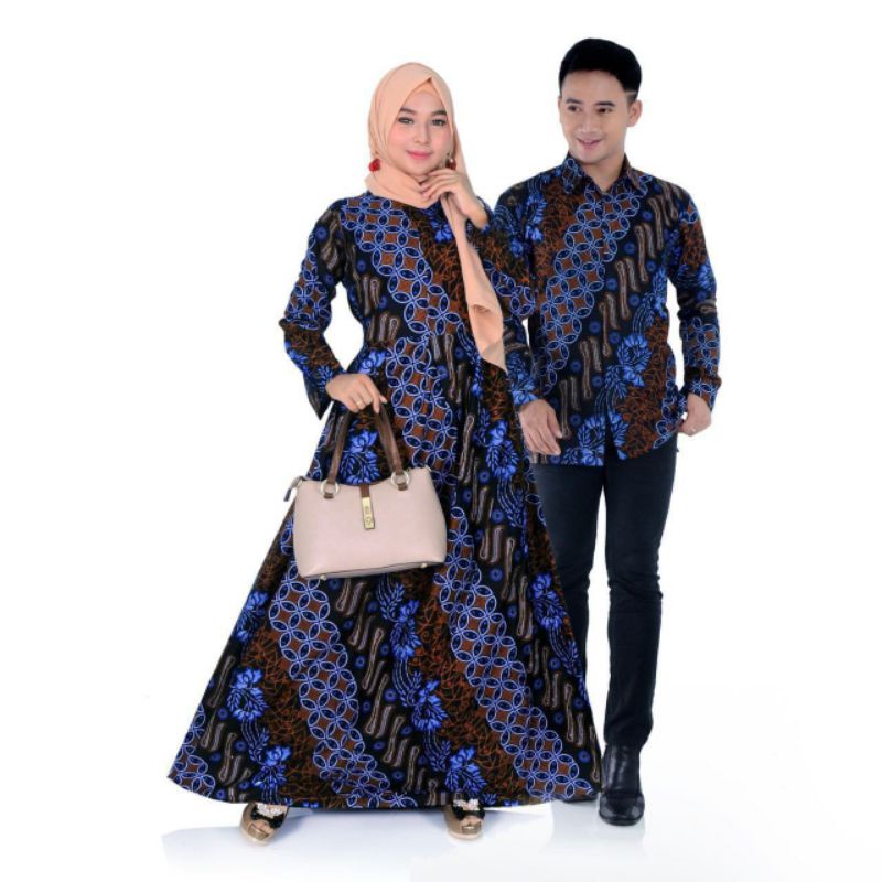 Maura Couple - Sania Ruflle Batik Couple Ori Ndoro Jowi Garansi Termurah Shopee seno biru