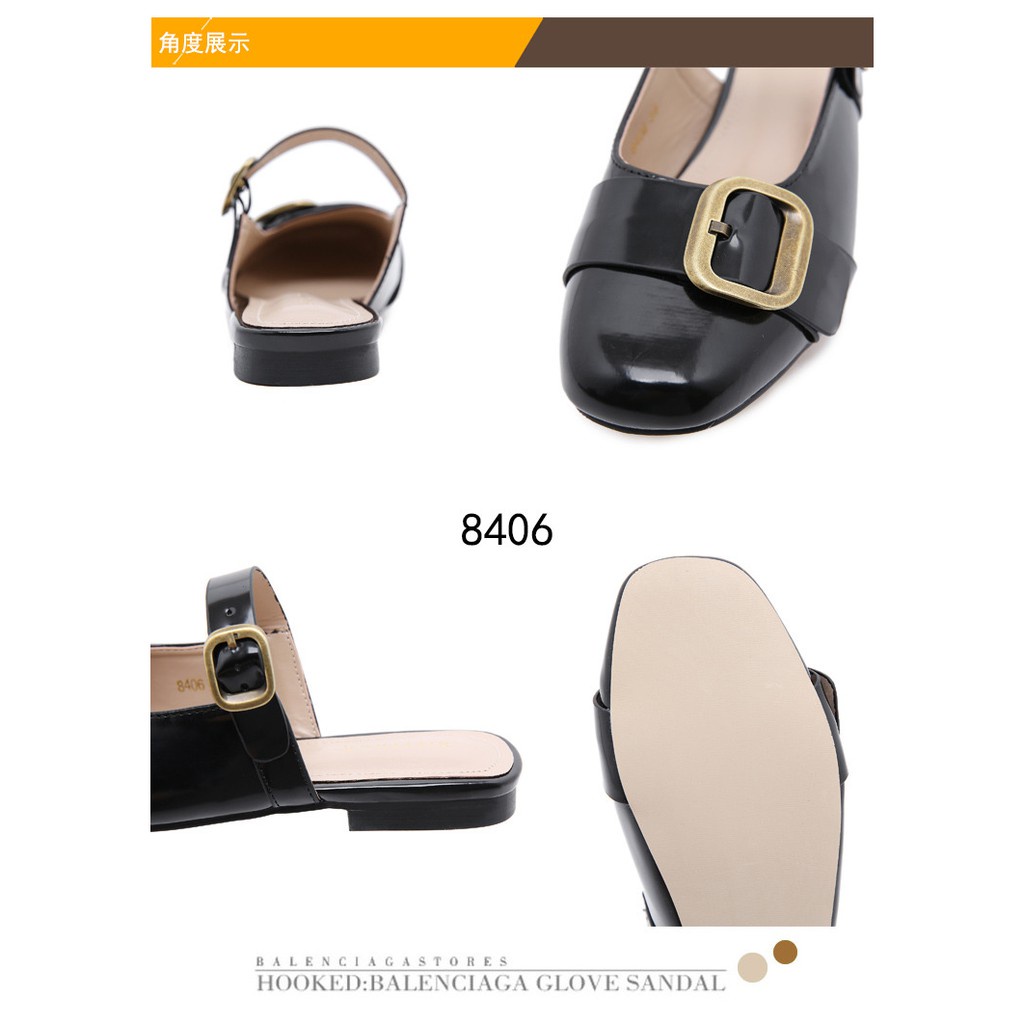 SILITHUS Slip-on Buckle Flat Shoes 8406