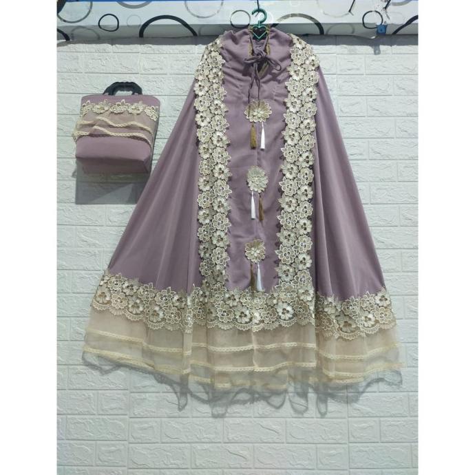 Slik 2021 Dewasa Sultan Sutra Terbaru Bahan Adem Renda Mukena Adelonel