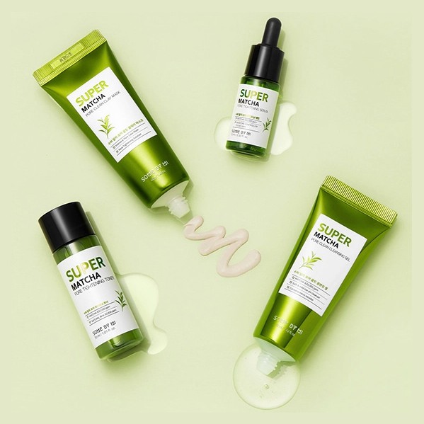 SOMEBYMI Super Matcha Pore Care Starter Kit | Super Matcha Cleansing Gel 42 ml | Super Matcha Toner 30 ml | Super Matcha Serum 10 ml