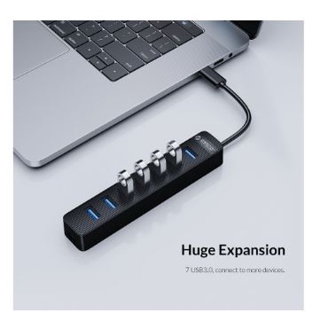 Type-c to Usb A 3.0 hub orico 7 port 5Gbps with pd Usb-c twc3-7a - Terminal usb3.0 7 slot