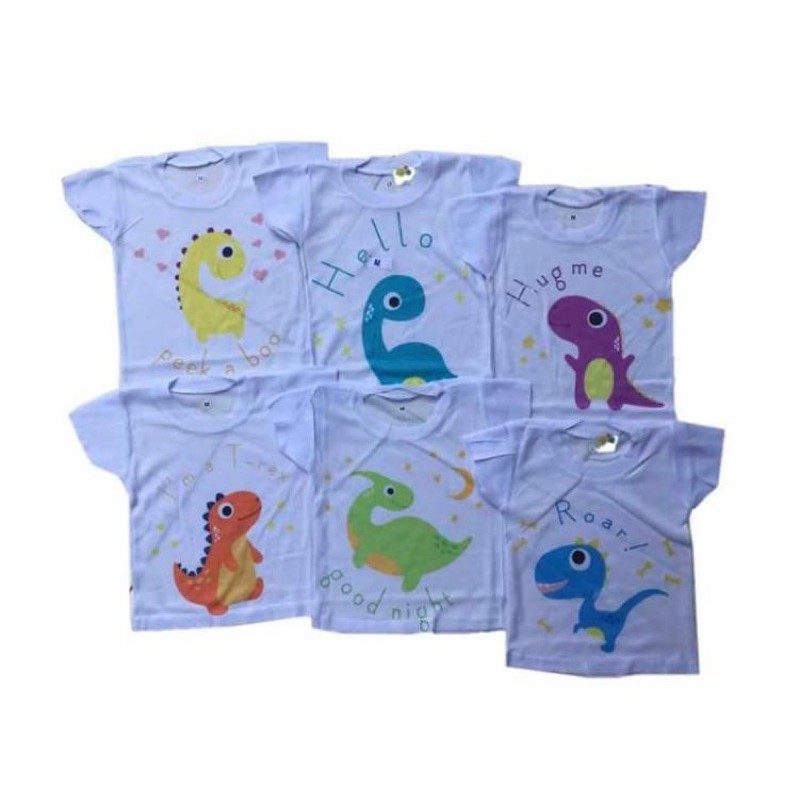 12pcs KAOS OBLONG BAYI/KAOS HARIAN BAYI PUTIH