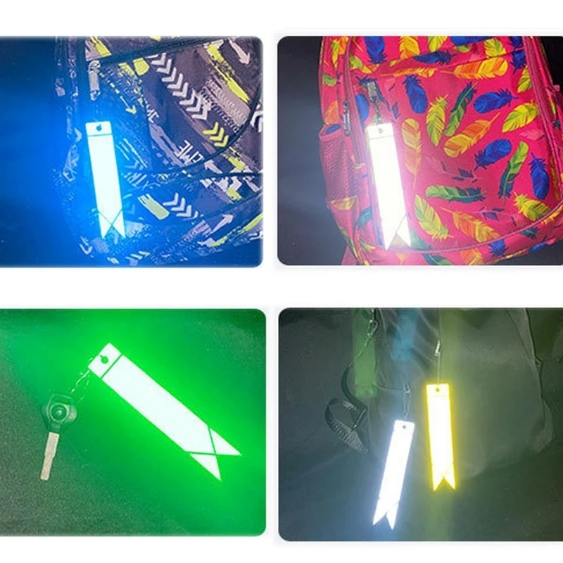 Gantungan Kunci Reflektif Luminous Bahan PVC Tahan Air Untuk Dekorasi Tas