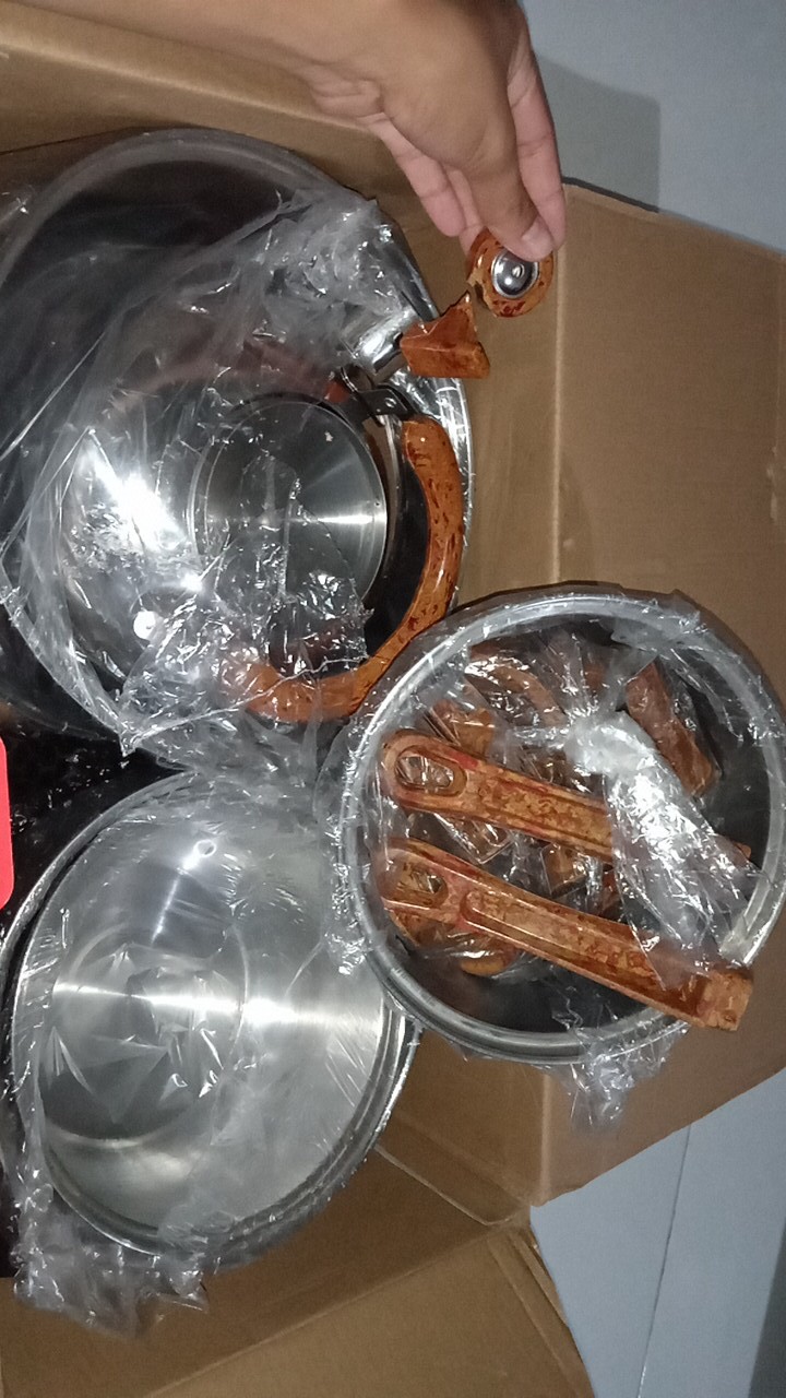 Panci Set 12 Pcs Stainless M-129 Tutup Kaca - Kitchen Ware Set
