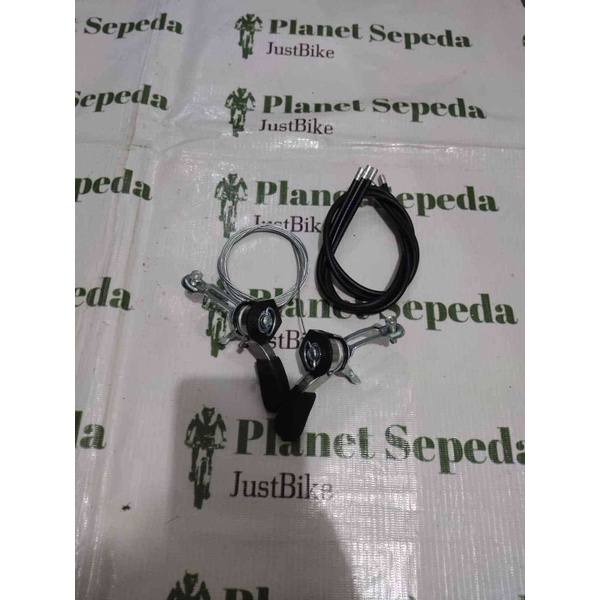 Satu Pasang Shifter Taya Dorong 3 x 7 Speed Model Jadul Vintage Lawas