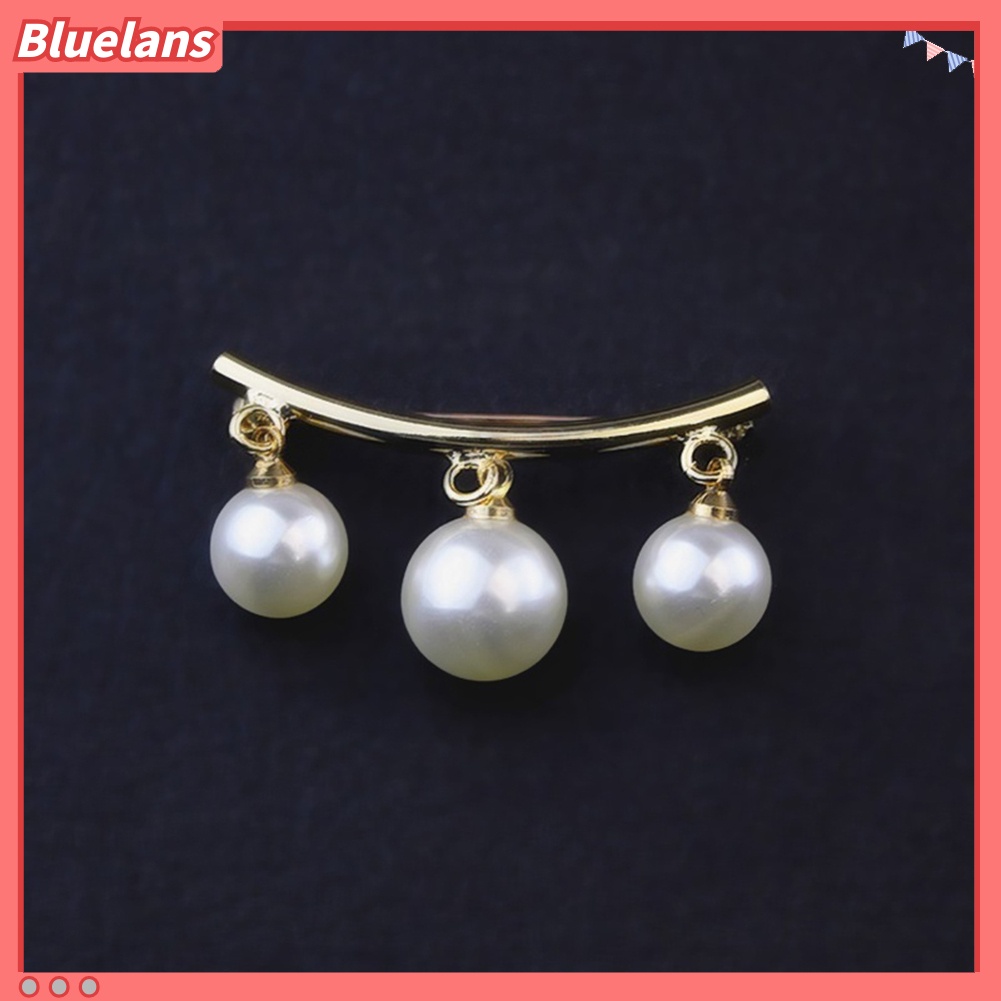 Bluelans Fashion Faux Pearl Dangle Beads Collar Lapel Brooch Pin Clothes Jewelry Decor