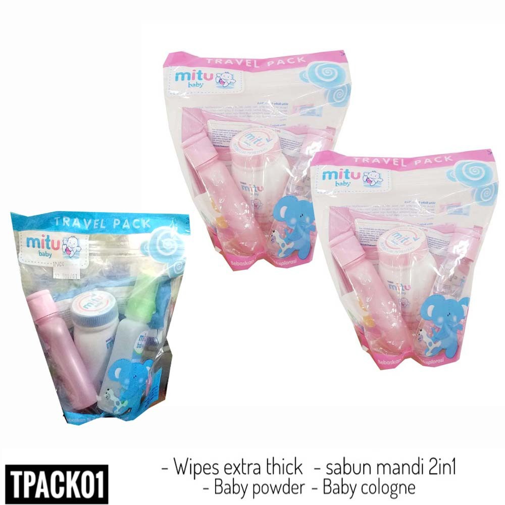 Mitu Baby Mini Paket Ziplock - MINI PAKET TREVEL - KADO BAYI SET MANDI BAYI MITU MINI PAKET TPACK01