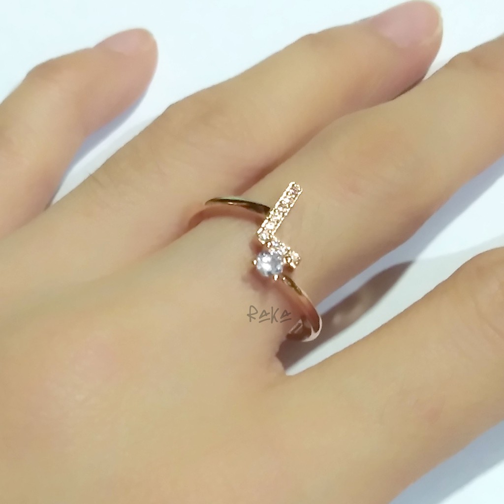 Raka Acc - Cincin Huruf / Abjad / Inisial Berlian Ring Xuping Gold / Emas Perhiasan Wanita