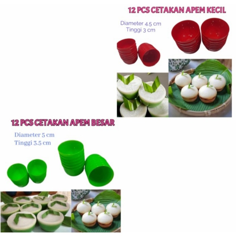 Cetakan Kue Talam | Kue Mangkok | Kue Apem Plastik 12 pcs | 1 Lusin