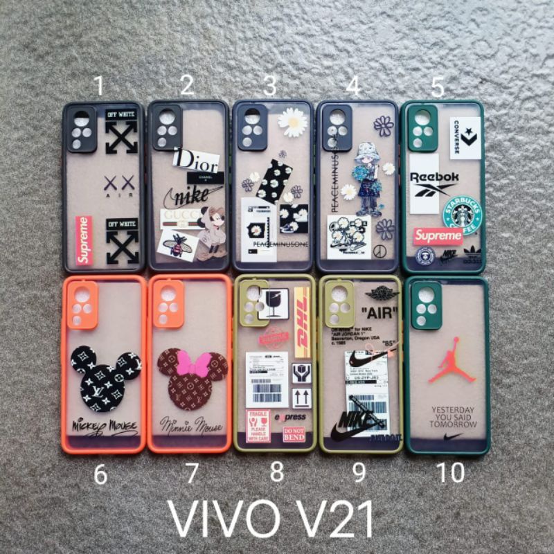 Case gambar Vivo V21 5G motif brand soft case softcase softshell silikon cover casing kesing housing